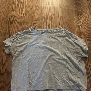 Lululemon Cropped Cotton Gray Short Sleeve T-Shirt